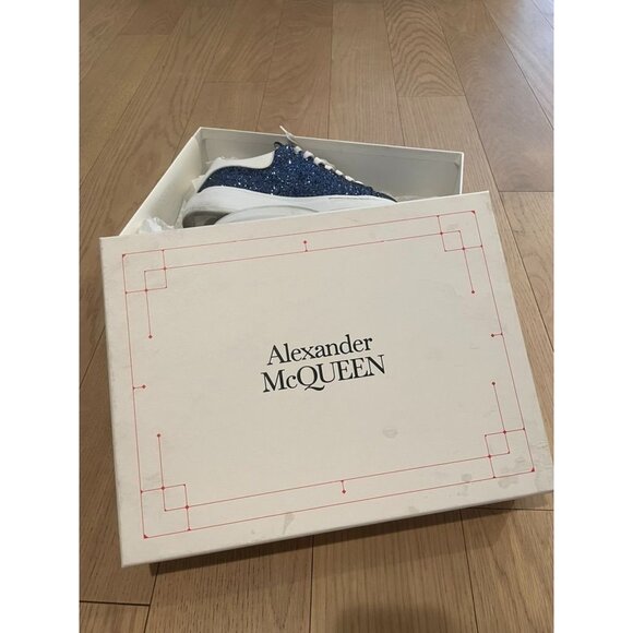 Alexander McQueen Womens Glitter Sneakers White Sole & Laces Size 35 EU - Picture 7 of 12